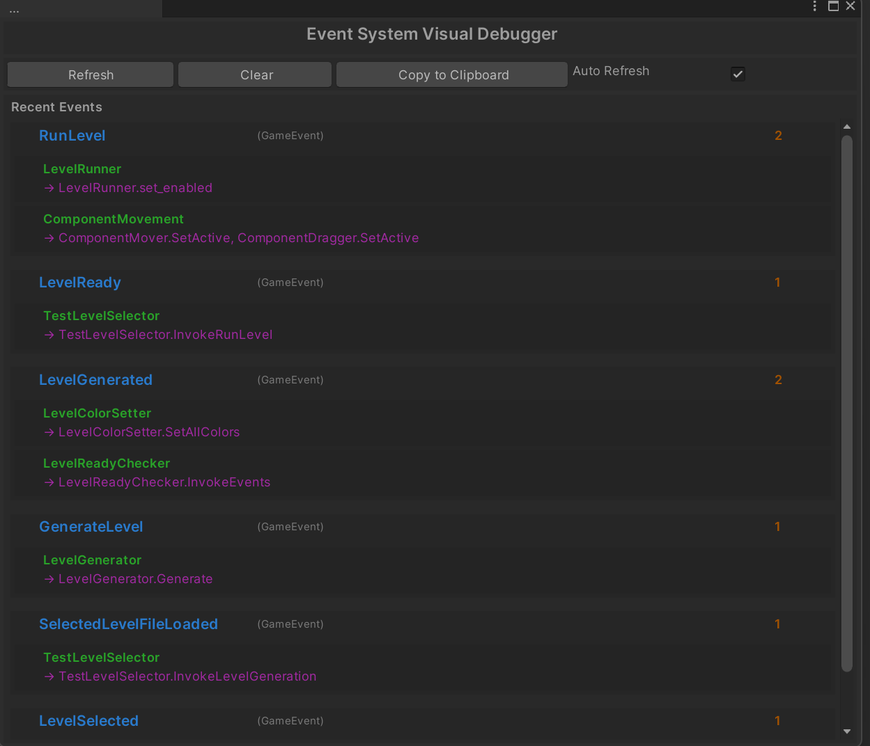 Event Debugger Window